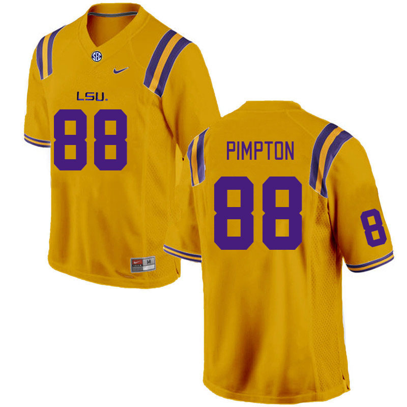 Men #88 Ka'Morreun Pimpton LSU Tigers College Football Jerseys Stitched Sale-Gold